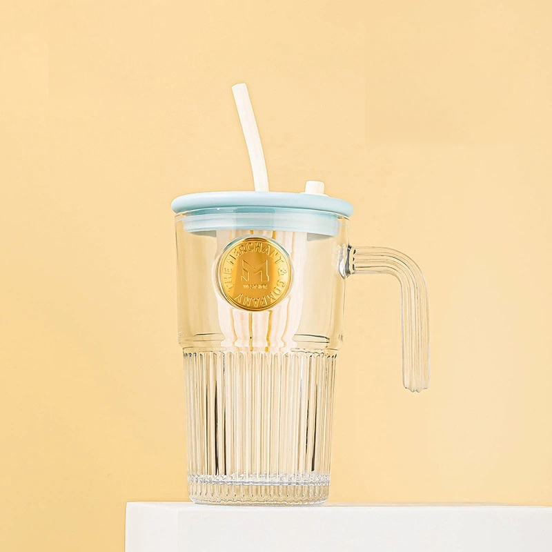 Cốc thuỷ tinh có ống hút 530ml