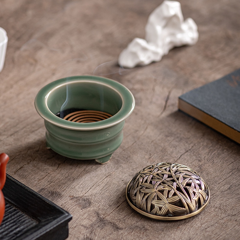 Lư trầm hương lá tre L0930