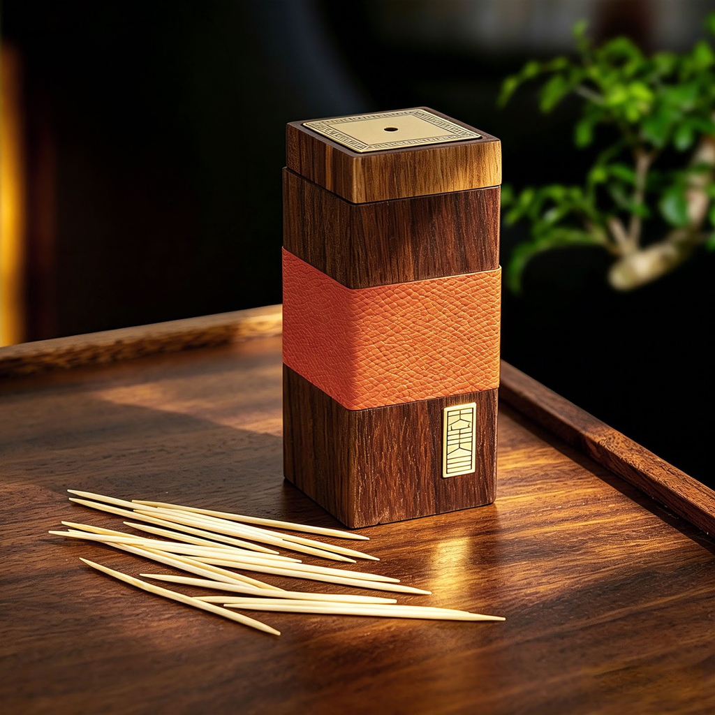 Hộp đựng tăm gỗ óc chó JYYQ002