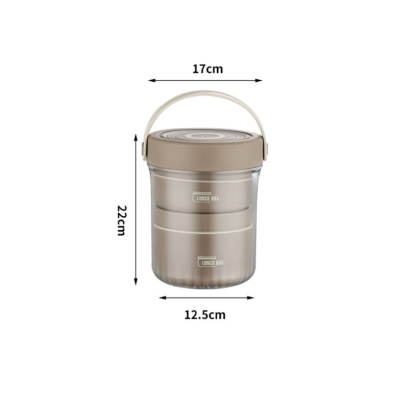 Cặp lồng inox 1040ml 6655 ( 2 ngăn 420+620ml)
