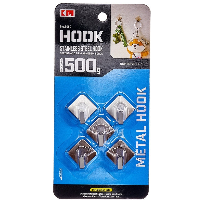 Móc thép không rỉ dán tường