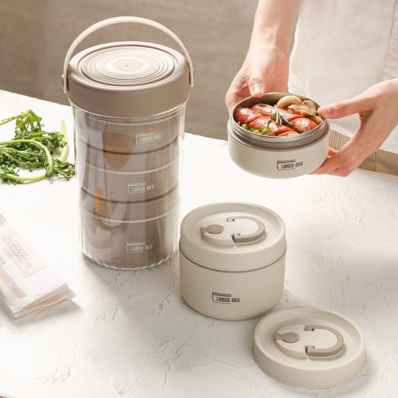 Cặp lồng inox 1040ml 6655 ( 2 ngăn 420+620ml)