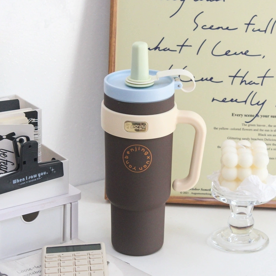 Cốc giữ nhiệt có tay cầm inox 316 phủ gốm YZ-588-13 1000ml