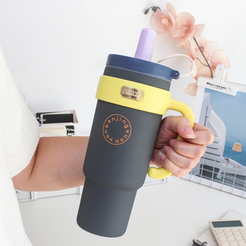 Cốc giữ nhiệt có tay cầm inox 316 phủ gốm YZ-588-13 1000ml