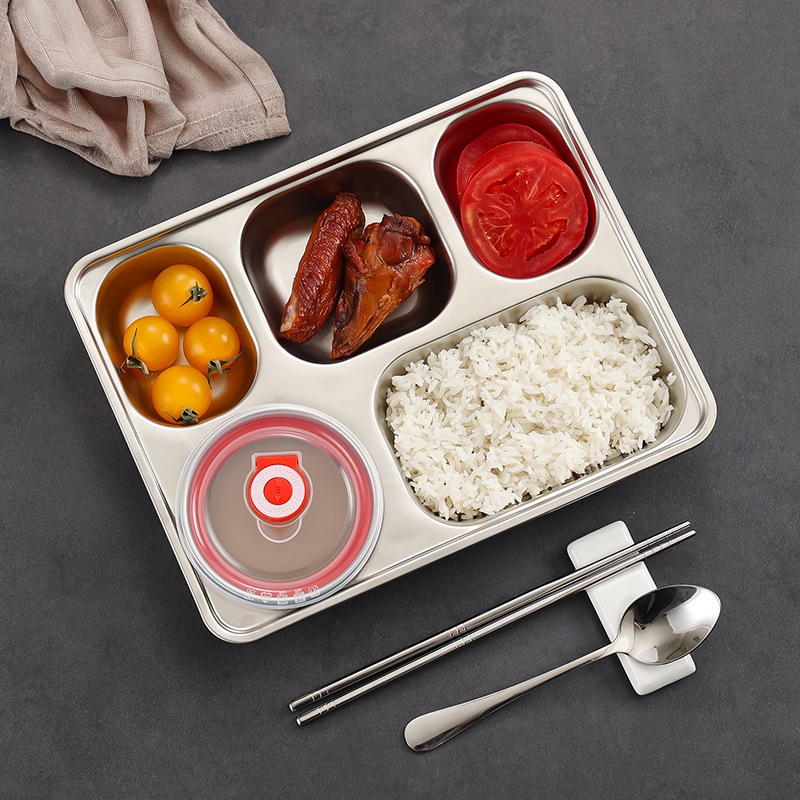 Khay cơm inox giữ nhiệt 5 ngăn