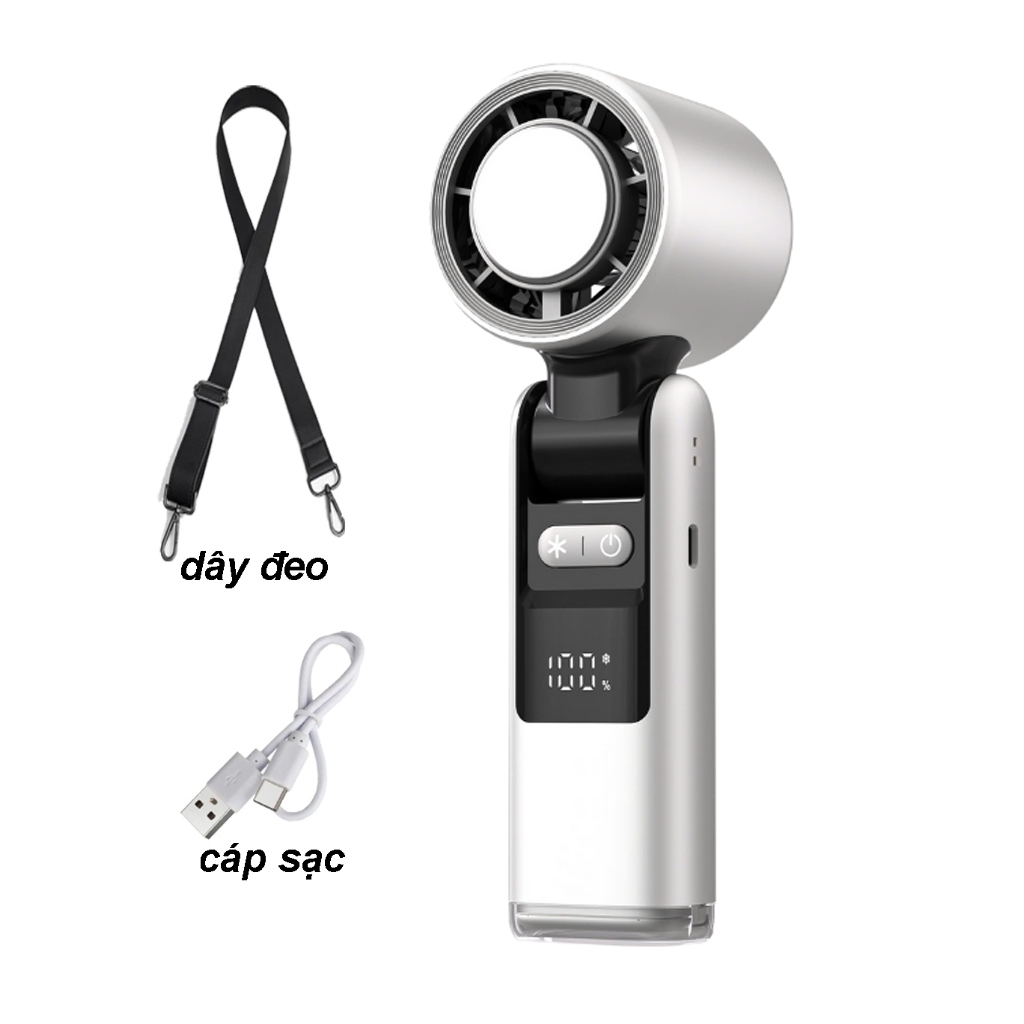 Quạt cầm tay sò lạnh có đèn K801