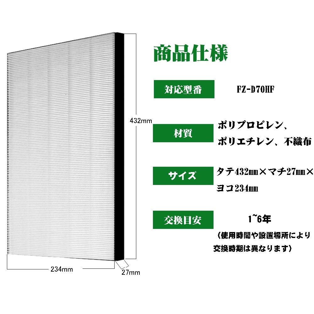 MÀNG LỌC HEPA #FZ-D70HF   thay thế cho máy lọc không khí Sharp