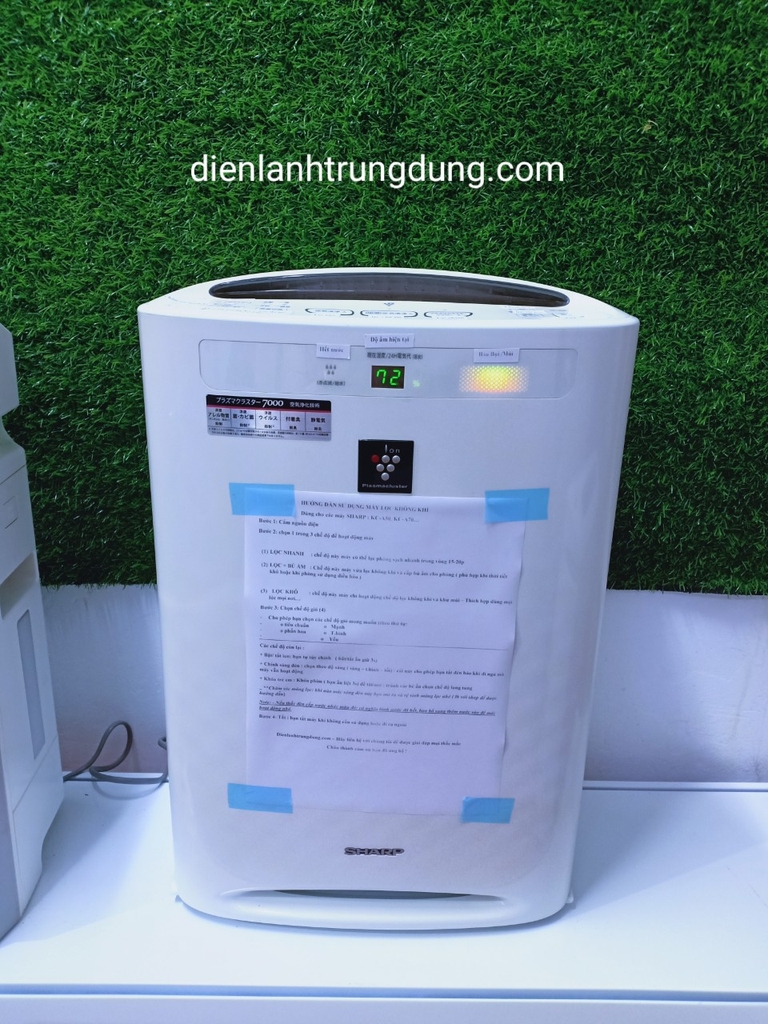 <35m2 - Máy lọc không khí Sharp KC-A50 có bù ẩm thông minh, có bánh xe di chuyển dễ dàng