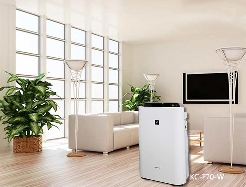 20-25m2) Máy lọc không khí Sharp kc-E40-w có bù ẩm thông minh (white)