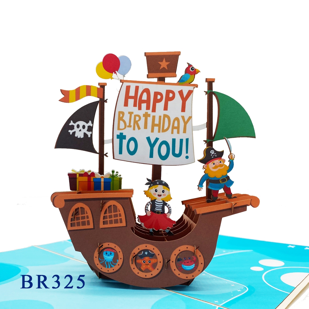 Happy Birthday Pirate Pop Up Card