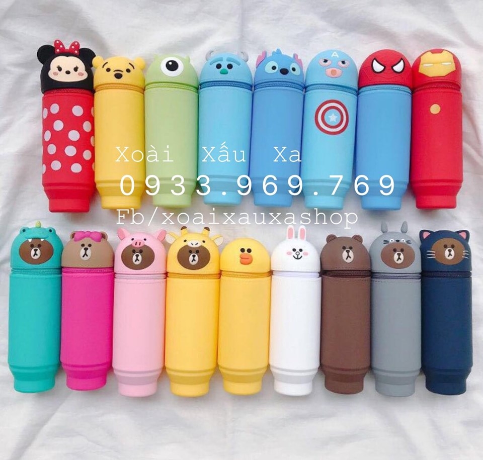 HỘP BÚT SILICONE DÂY KÉO HOẠT HÌNH DISNEY | Xoài xấu xa Shop