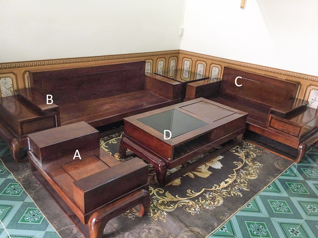 Bộ bàn ghế gỗ phòng khách gỗ sồi tại Lào cai | Nội thất Hồng Nhung