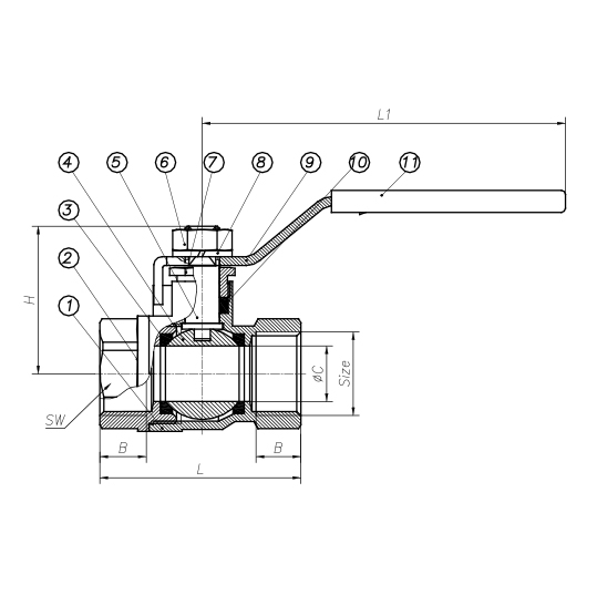 Van bi gạt đồng Shin Yi