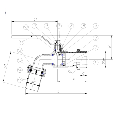 Vòi tay gạt đồng Shin Yi