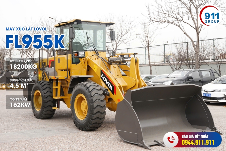 Máy xúc lật Lovol gầu 4.5m3 - Model: FL955K | 911 Group