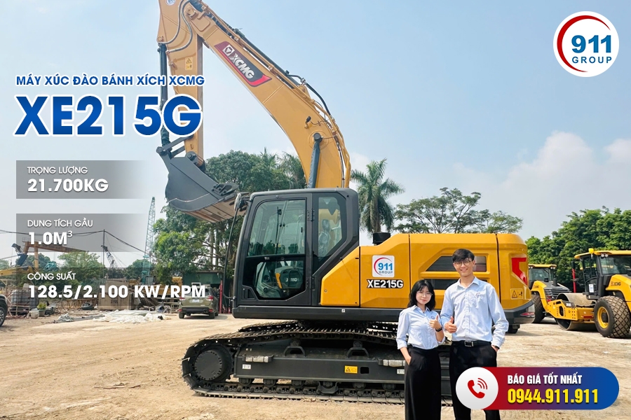 Máy xúc đào bánh xích XCMG gầu 1.0 m3 Model: XE215G