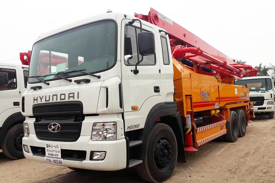 Bơm cần KCP 38M 4 đốt - KCP38RX170 xe cơ sở Hyundai HD260