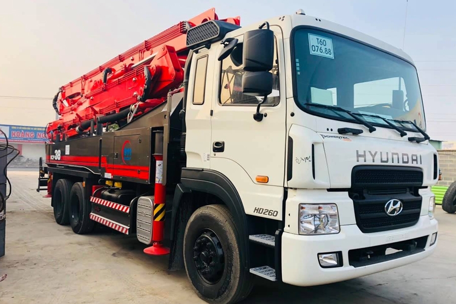 Bơm cần KCP 38M 4 đốt - KCP38RX170 xe cơ sở Hyundai HD260