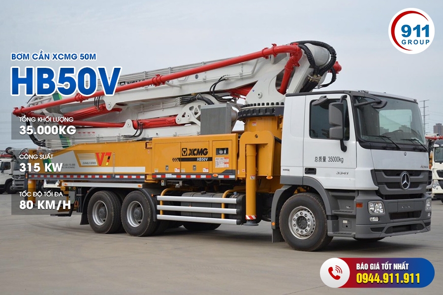 Bơm cần XCMG 50M - Bán Xe Bơm bê tông cần 50M XCMG
