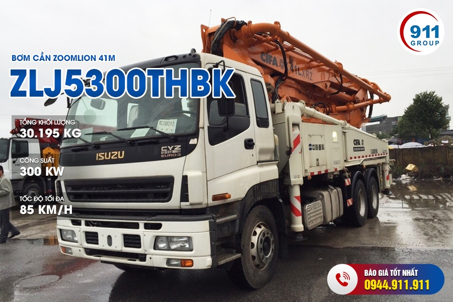 Bơm cần Zoomlion 41M - Bán Xe Bơm bê tông cần 41M Zoomlion Cifa