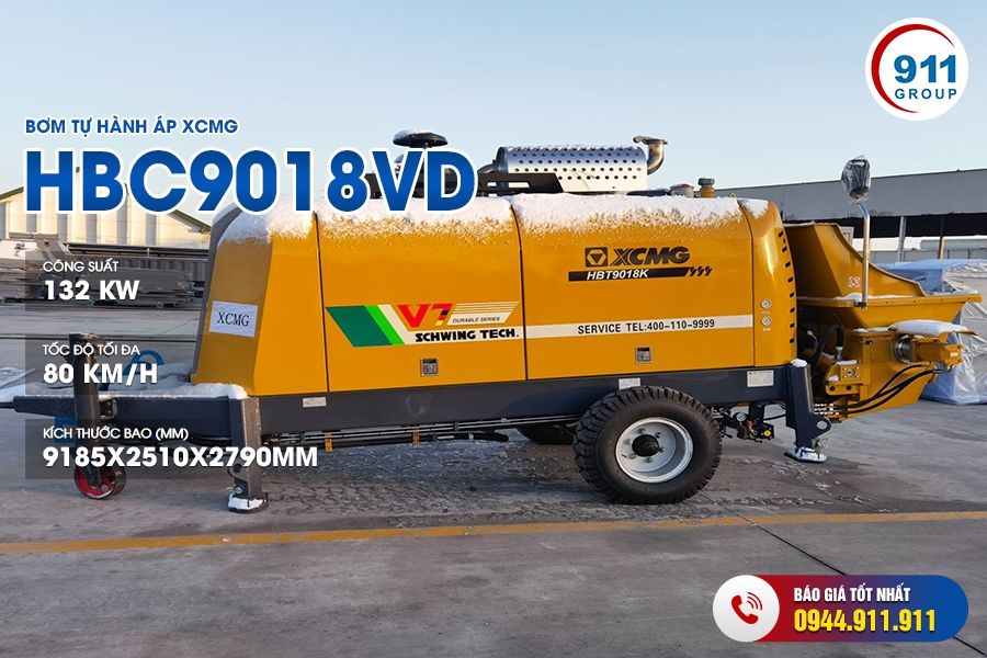 Bơm Tự hành Áp XCMG Model Xe  HBC9018VD - Xe cơ sở Dongfeng