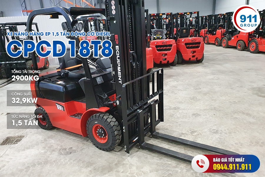 Xe nâng hàng EP 1,5 Tấn động cơ Diesel - CPCD18T8