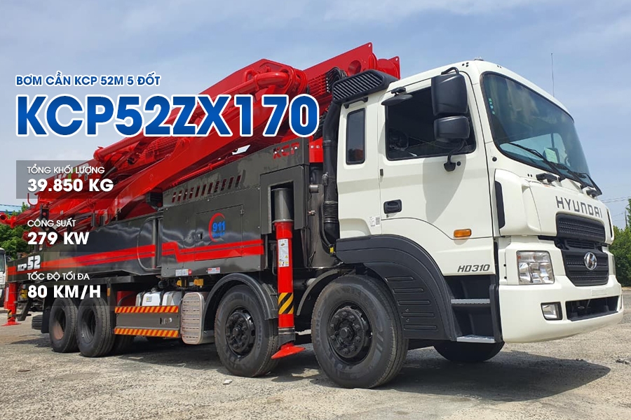 Bơm cần KCP 52M 5 đốt - KCP52ZX170 xe cơ sở Hyundai HD360