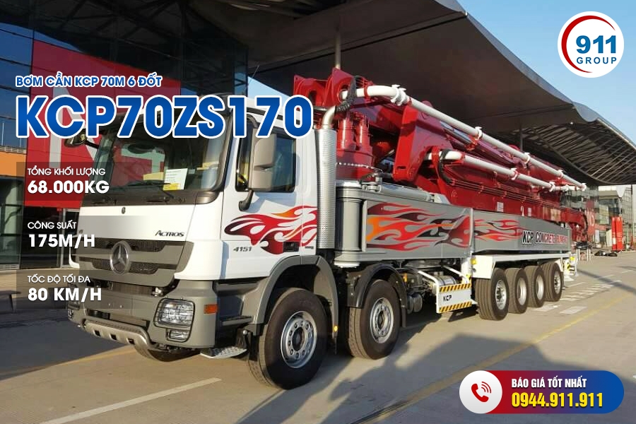 Bơm cần KCP 70M 6 đốt - KCP70ZS170 xe cơ sở Hyundai