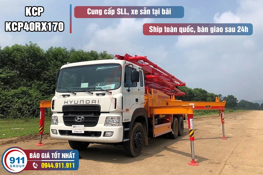 Bơm cần KCP 40M 4 đốt - KCP40RX170 xe cơ sở Hyundai HD260