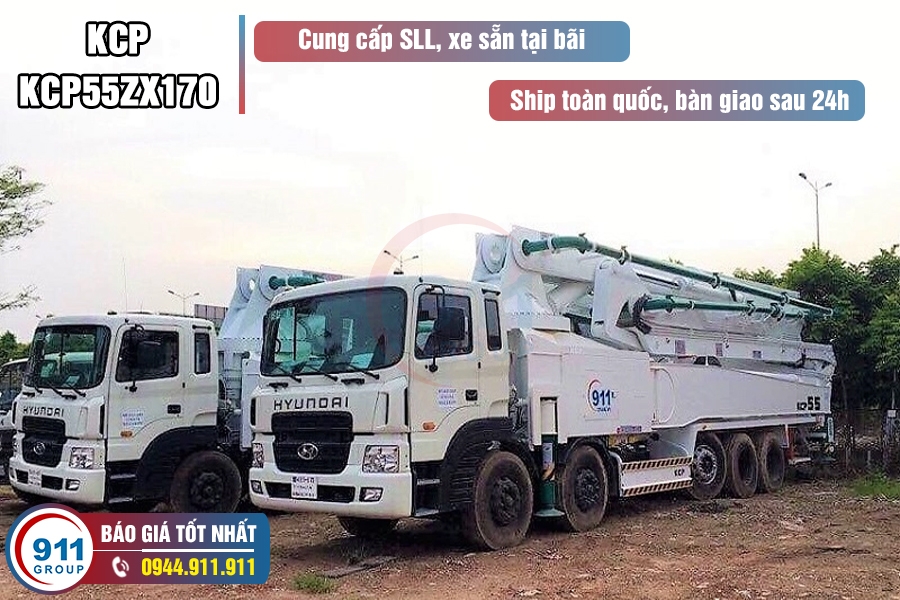 Bơm cần KCP 55M 5 đốt - KCP55ZX170 xe cơ sở Hyundai HD360