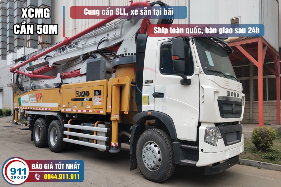 Bơm cần XCMG 50M - Bán Xe Bơm bê tông cần 50M XCMG