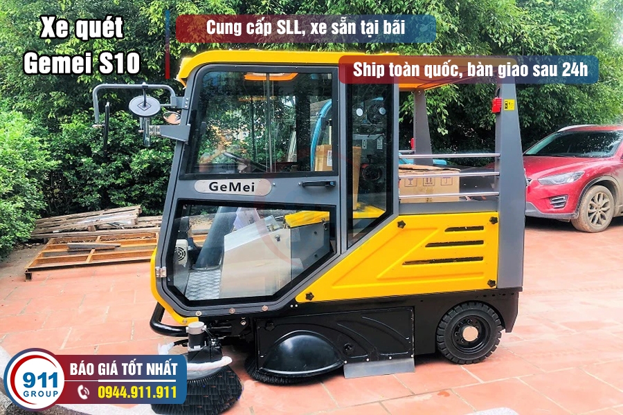 Xe quét hút bụi Gemei - Bán xe quét nhà xưởng Gemei S10