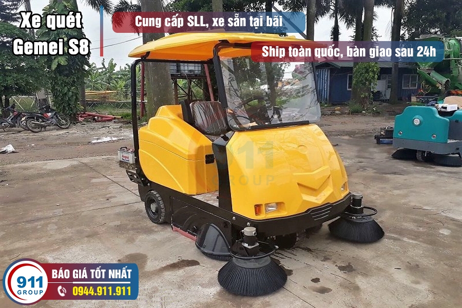 Xe quét hút bụi Gemei - Bán xe quét nhà xưởng Gemei S8