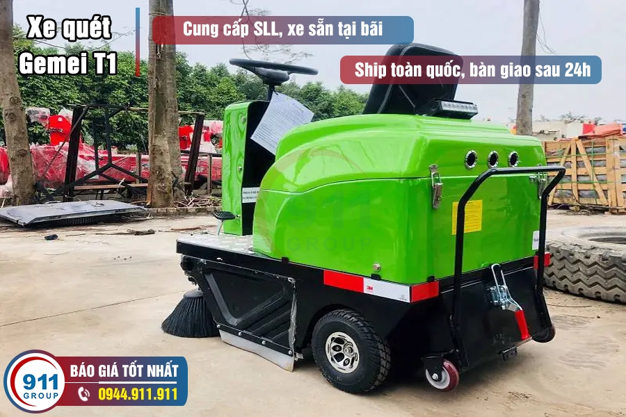 Xe quét hút bụi Gemei - Bán xe quét nhà xưởng Gemei T1