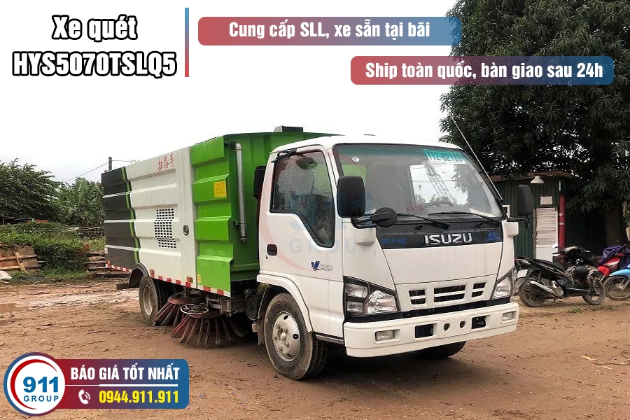 Xe quét đường Hongyu 5m3 xe cơ sở Isuzu - HYS5070TSLQ5
