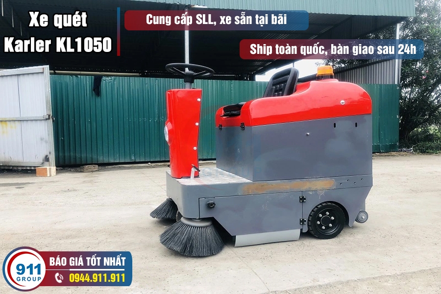 Xe quét hút bụi Karler - Bán xe quét nhà xưởng Karler KL1050