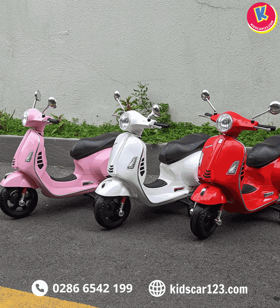 Xe máy điện trẻ em kiểu dáng Vespa sang trọng