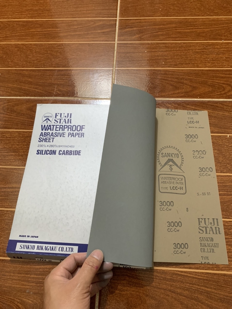 Đặc điểm của giấy nhám siêu mịn P3000 Fujistar Sankyo, kích thước 9''x11''