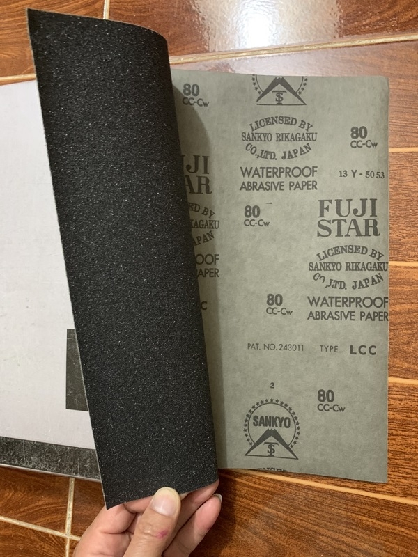 Bán toàn quốc giấy nhám tờ Fujistar Sankyo, kích thước 9''x11'', độ nhám P80