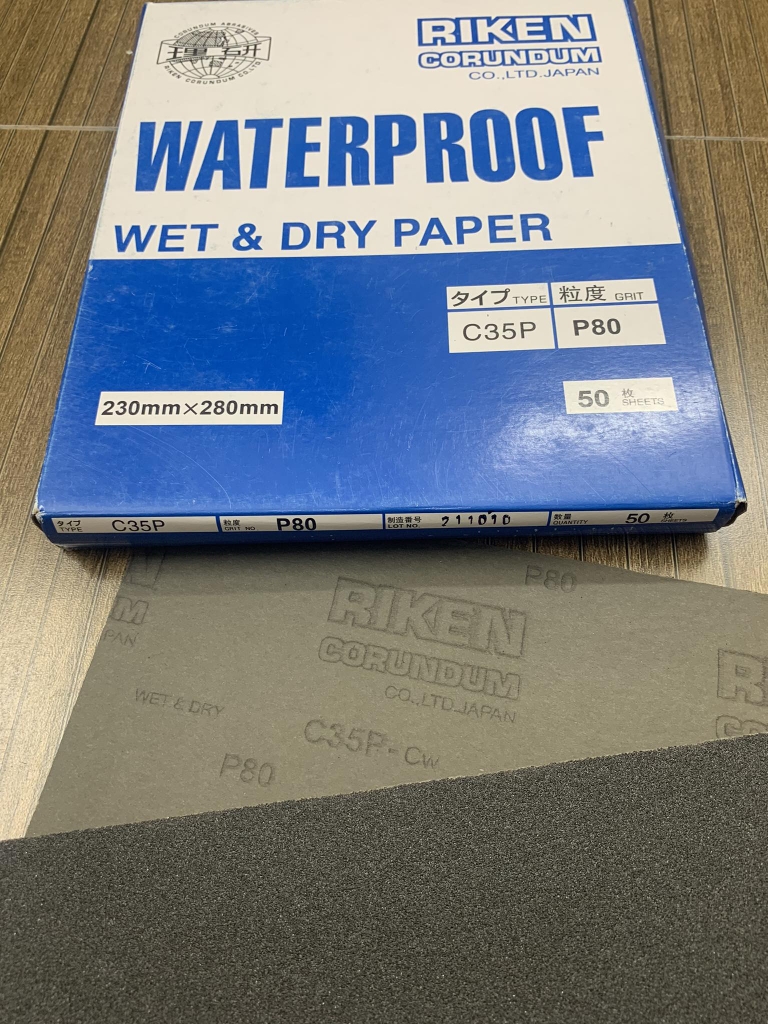 Giấy giáp CP35 RIKEN P80 kích thước 9''x11'' màu xám chịu nước