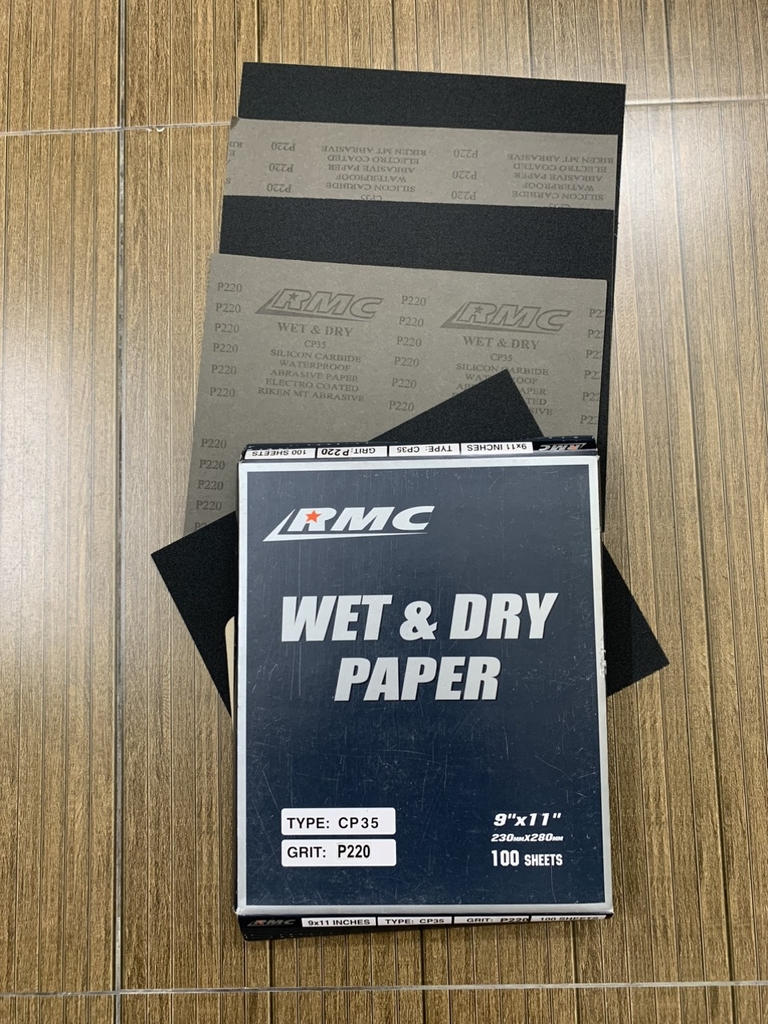 Giấy giáp CP35 RMC P220 kích thước 9''x11'' màu xám chịu nước