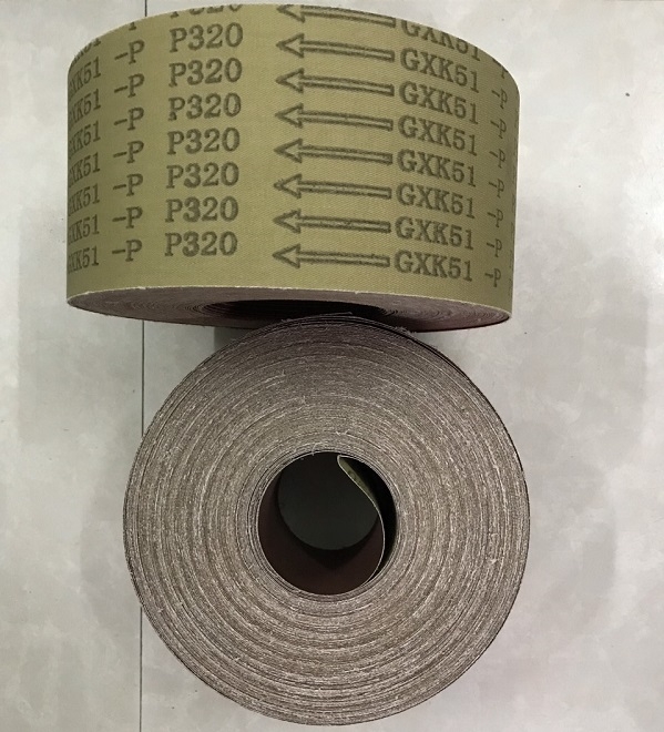 Vải nhám cuộn nền vải cứng, kích thước100mmx45m, độ nhám P320, Mã GKX51