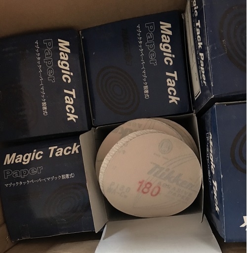 Giấy nhám tròn lông dính Nikken, độ nhám P180, Made in Japan