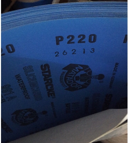 Bán nhám tờ chịu nước Matador của Đức, kích thước 9''x11'', độ nhám P220