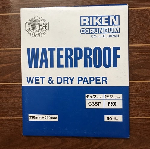 Nhám tờ Riken C35P, độ nhám P800, kích thước 9''x11'', nhám chịu nước