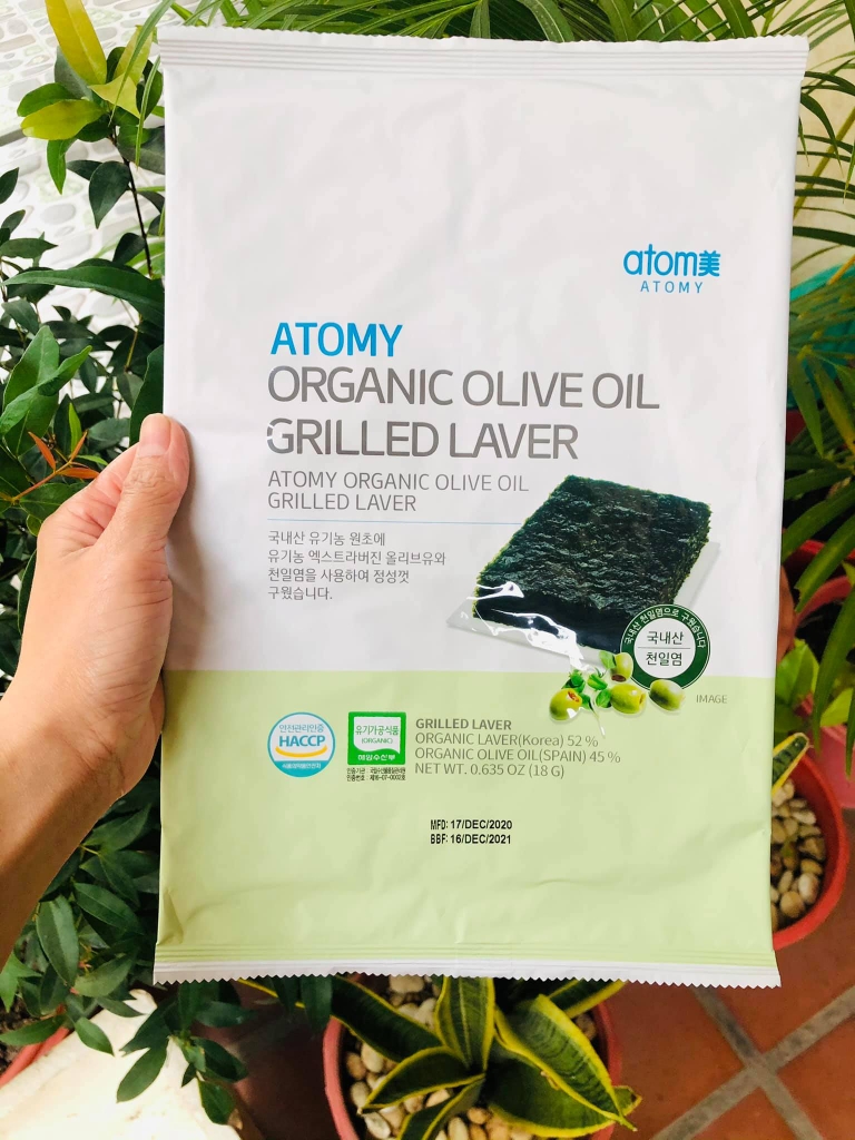 Rong biển nướng dầu Oliu Atomy Organic Oil Grilled Laver (gói lẻ