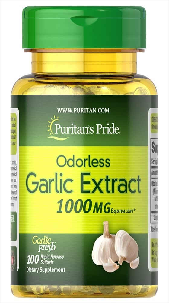 [DATE 5/2023] Dầu tỏi Odorless Garlic Extract Puritan’s Pride 1000mg 100 viên - Không hăng.