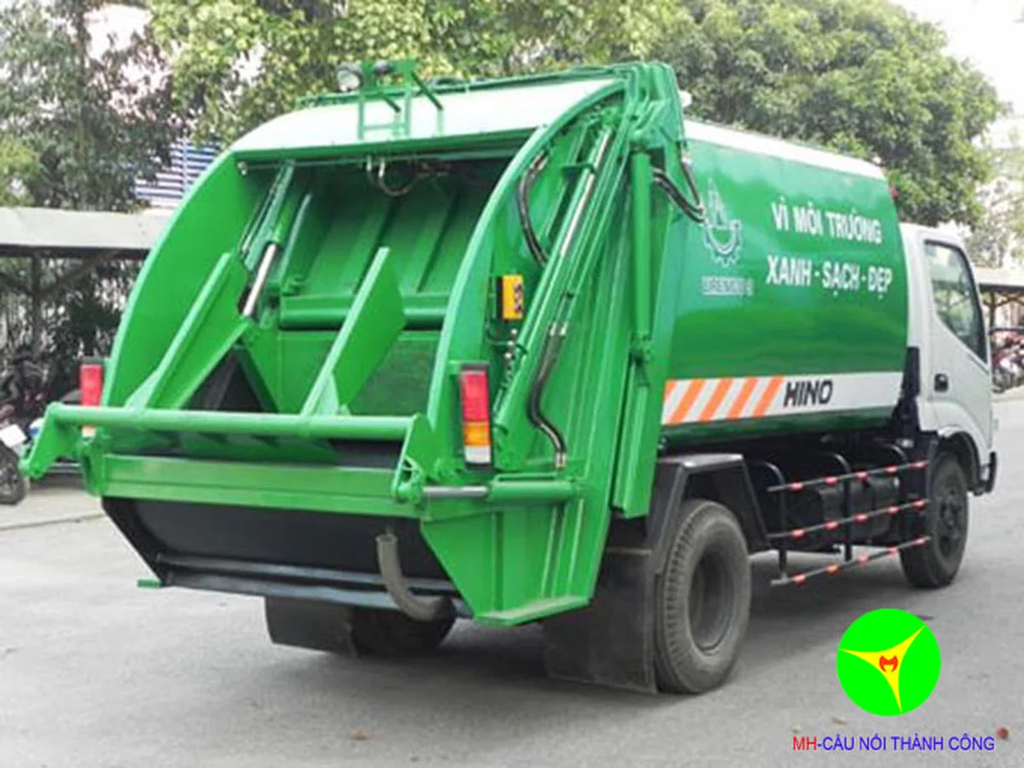 Xe Ép Rác Fuso 5 Khối Dạng Cặp Thùng