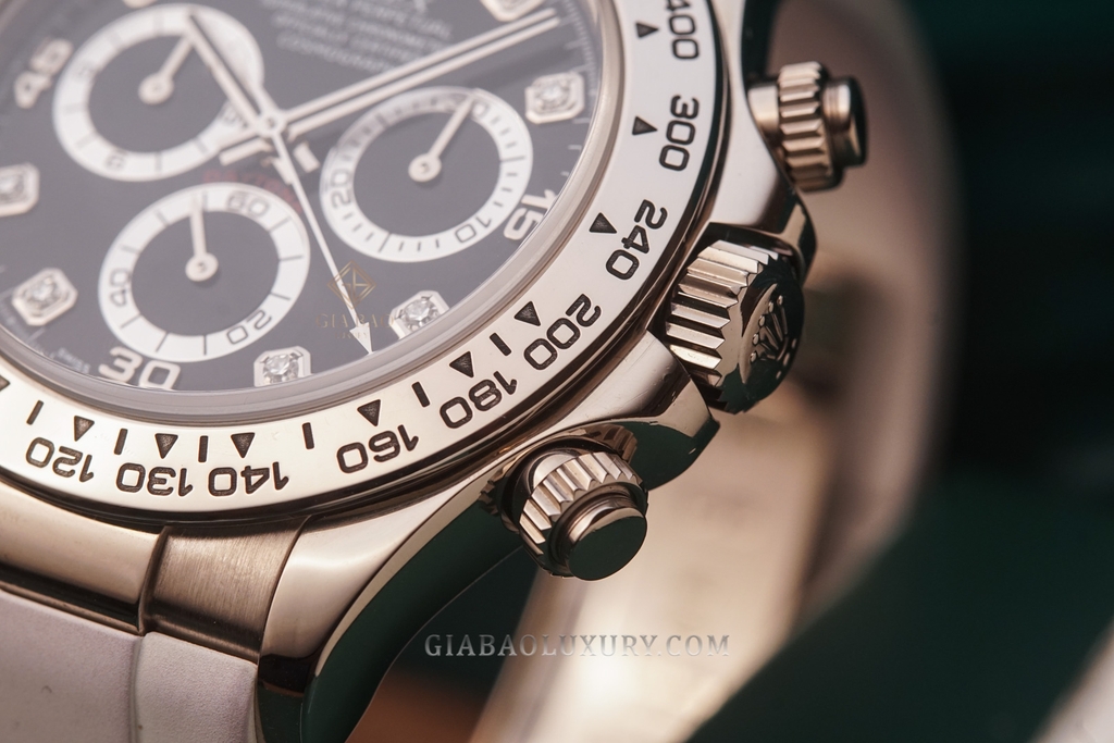 Đồng Hồ Rolex Cosmograph Daytona 116519G Mặt Số Đen Cọc Số Kim Cương