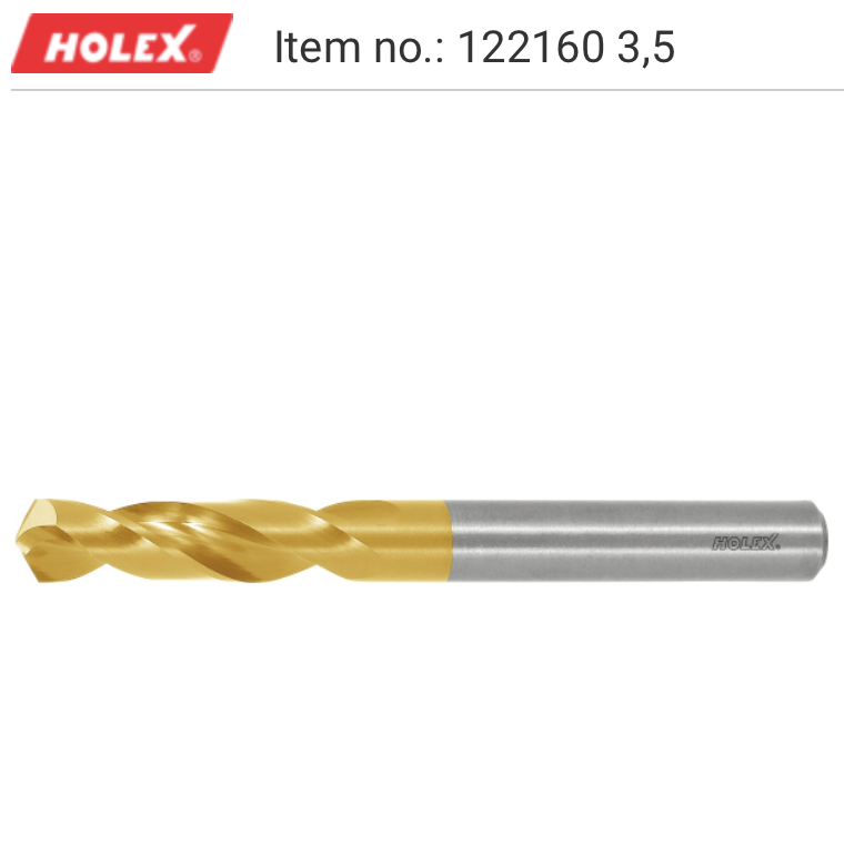 Solid carbide jobber drill extra stub 122100, 122151, 122160 Công Ty